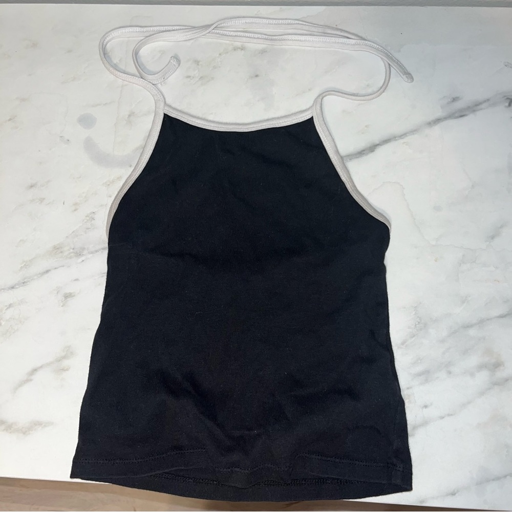 Black Halter top with white outline